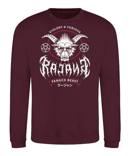Rajang Black Metal - pukei, monster, monster hunter world, gamer, gaming, video games, iceborne, palico, hunter, wyvern, felyne, rise, wilds, furious rajang - Sweatshirt
