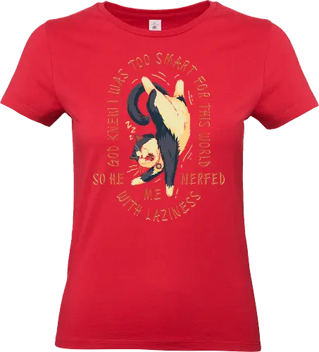 Nerfed with Laziness - cat sleeping, not today, lazy cat, stretching, funny saying, funny quote, nerf, laziness, cat joke, funny cat, memes, internet meme, hilarious, cat meme, vintage colors, retro style - Standard T-Shirt (Frauen)
