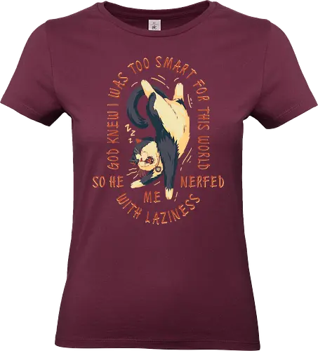 Nerfed with Laziness - cat sleeping, not today, lazy cat, stretching, funny saying, funny quote, nerf, laziness, cat joke, funny cat, memes, internet meme, hilarious, cat meme, vintage colors, retro style - Standard T-Shirt (Frauen)