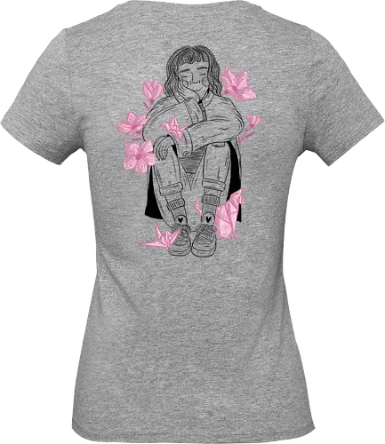 Sakura Girl - BackPrint - Japan, Japanlover, sakura, hanami, cherryblossom - Standard T-Shirt (Frauen)
