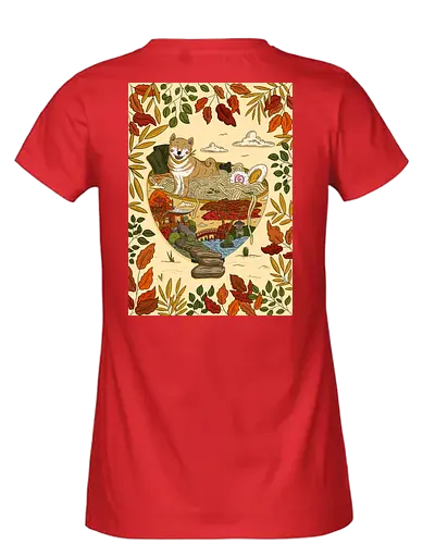 Shiba Inu Ramen  - Japan, Japanlover, Ramen, Ramenlover, Shiba Inu, Dog, Japanese Garden, Fall, Autumn - Fairtrade Girl Shirt