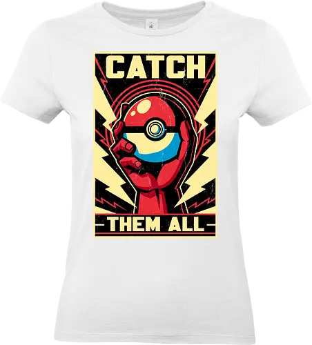 Catch Them  - Pocket, pokemon go, lightning, Mouse, poster, classic, retro, vintage, game, video game, Retro Advertising, Retro Publicity, pet, adventure, fantasy - Standard T-Shirt (Frauen)
