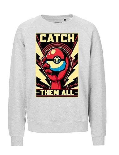 Catch Them  - Pocket, pokemon go, lightning, Mouse, poster, classic, retro, vintage, game, video game, Retro Advertising, Retro Publicity, pet, adventure, fantasy - Fairtrade Sweatshirt
