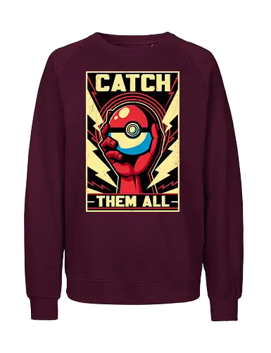 Catch Them  - Pocket, pokemon go, lightning, Mouse, poster, classic, retro, vintage, game, video game, Retro Advertising, Retro Publicity, pet, adventure, fantasy - Fairtrade Sweatshirt