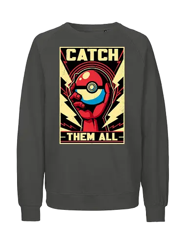 Catch Them  - Pocket, pokemon go, lightning, Mouse, poster, classic, retro, vintage, game, video game, Retro Advertising, Retro Publicity, pet, adventure, fantasy - Fairtrade Sweatshirt