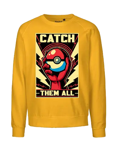 Catch Them  - Pocket, pokemon go, lightning, Mouse, poster, classic, retro, vintage, game, video game, Retro Advertising, Retro Publicity, pet, adventure, fantasy - Fairtrade Sweatshirt