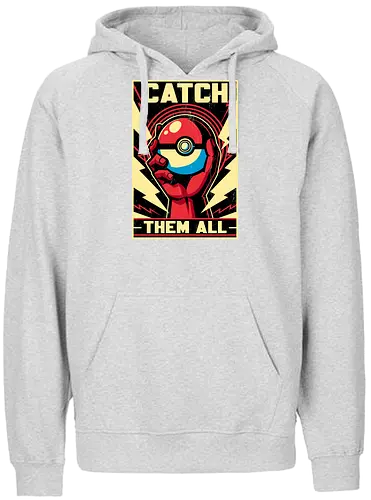Catch Them  - Pocket, pokemon go, lightning, Mouse, poster, classic, retro, vintage, game, video game, Retro Advertising, Retro Publicity, pet, adventure, fantasy - Fairtrade Hoodie