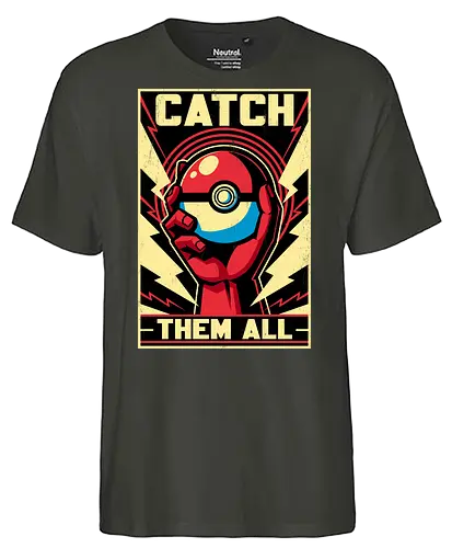 Catch Them  - Pocket, pokemon go, lightning, Mouse, poster, classic, retro, vintage, game, video game, Retro Advertising, Retro Publicity, pet, adventure, fantasy - Fairtrade T-Shirt