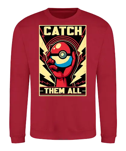 Catch Them  - Pocket, pokemon go, lightning, Mouse, poster, classic, retro, vintage, game, video game, Retro Advertising, Retro Publicity, pet, adventure, fantasy - Sweatshirt