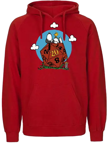 Beagle Dog RPG d20 - dog, animation, pet, mashup, dark fantasy, cute, knight, woodstock, comic, peanuts, vintage, retro, rpg, Pen and Paper, d20, Pen and paper, dungeon master, role playing game, tabletop, game master - Fairtrade Hoodie
