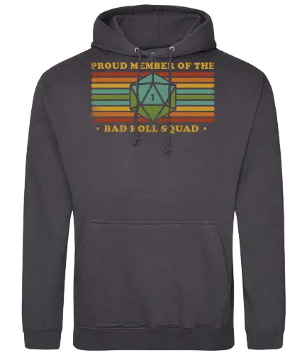 RPG Vintage - Proud Member Bad Roll - retro, vintage, fantasy, quest, adventure, rpg, Pen and Paper, d20, Pen and paper, dungeon master, role playing game, tabletop, game master, critical role, critical, critical hit, game - Standard Hoodie