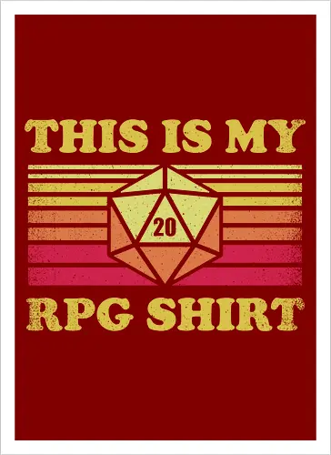 RPG Vintage - This is my RPG Shirt - retro, vintage, fantasy, quest, adventure, rpg, Pen and Paper, d20, Pen and paper, dungeon master, role playing game, tabletop, game master, critical role, critical, critical hit, game - Kunstdruck