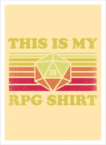 RPG Vintage - This is my RPG Shirt - retro, vintage, fantasy, quest, adventure, rpg, Pen and Paper, d20, Pen and paper, dungeon master, role playing game, tabletop, game master, critical role, critical, critical hit, game - Kunstdruck