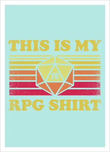 RPG Vintage - This is my RPG Shirt - retro, vintage, fantasy, quest, adventure, rpg, Pen and Paper, d20, Pen and paper, dungeon master, role playing game, tabletop, game master, critical role, critical, critical hit, game - Kunstdruck