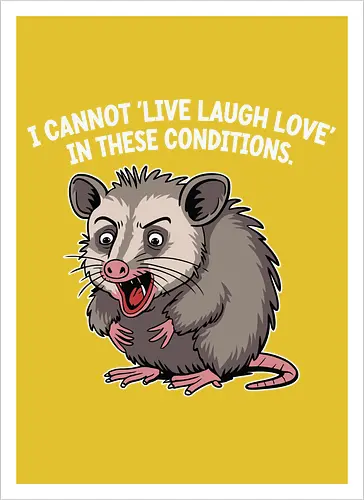 I cannot 'Live Laugh Love' in these conditions.