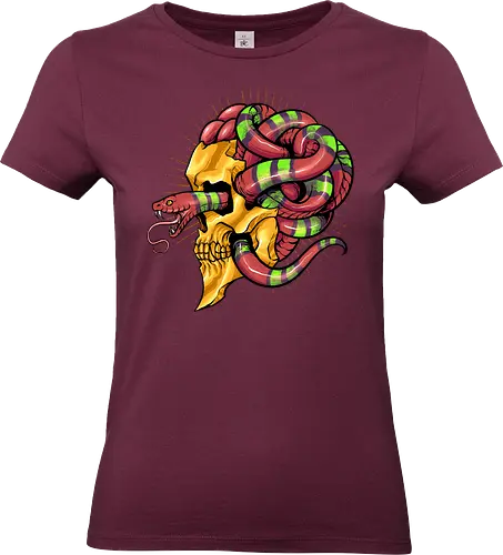 snake brain  - snake, brain, skull, myth, skeleton, art, poison, animal, darkart, tattoo, golden - Standard T-Shirt (Frauen)