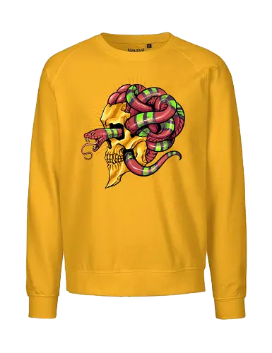 snake brain  - snake, brain, skull, myth, skeleton, art, poison, animal, darkart, tattoo, golden - Fairtrade Sweatshirt