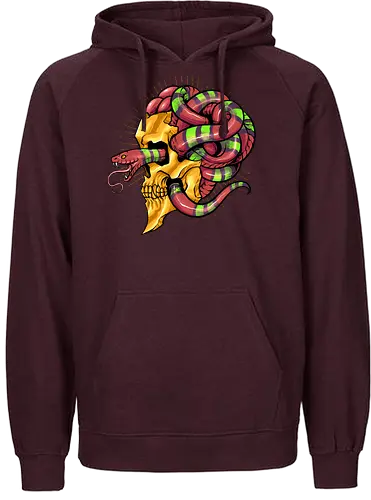 snake brain  - snake, brain, skull, myth, skeleton, art, poison, animal, darkart, tattoo, golden - Fairtrade Hoodie