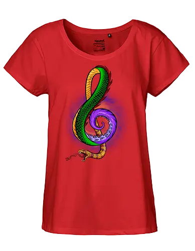 song of myth  - myth, mythology, fantasy, dragon, octopus, snake, poison, power, vibrant, music, art, illustration, powerful - Fairtrade Girl Shirt