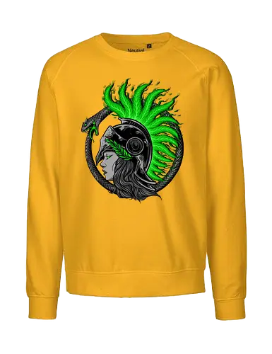 athena warrior  - athena, godness, marijuana, cannabis, nocturnal, wild, animal, wolf, owl, night, insomnia, coffee, beast, jungle, forest, horror, art, illustration, night vision - Fairtrade Sweatshirt