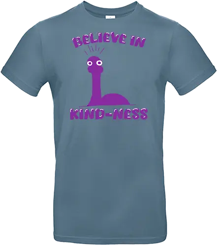 Believe in Kind-Ness (Glaube an Freundlichkeit) - Freundlichkeit, Nessie, Loch Ness, Cartoon, Design, Positivität, skurril, Humor, süß, einzigartig, lustig, Monster, Seeungeheuer, mystisch, mysteriös, guter Vibe, Spaß, Botschaft, Comic, niedlich, fantasievoll, Schottland, Legende, Kreatur, fröhlich, cryptid, kawaii, cute - Standard T-Shirt