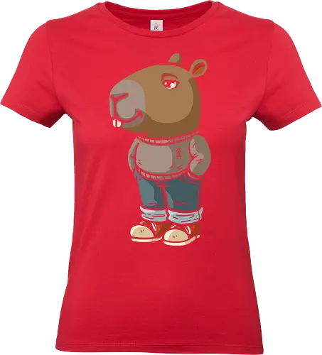 Stay Chill Like A Capybara - chill guy, chilling, capybara, stay chill, internet meme, viral, vintage design, funny meme, hype, dilligaf, retro colors, cool, don't care, idgaf, kawaii, pop art, funny, trending, instagram, tiktok, facebook meme, meme viral - Standard T-Shirt (Frauen)