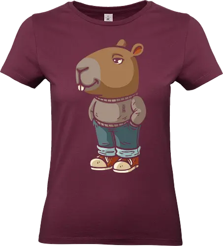 Stay Chill Like A Capybara - chill guy, chilling, capybara, stay chill, internet meme, viral, vintage design, funny meme, hype, dilligaf, retro colors, cool, don't care, idgaf, kawaii, pop art, funny, trending, instagram, tiktok, facebook meme, meme viral - Standard T-Shirt (Frauen)