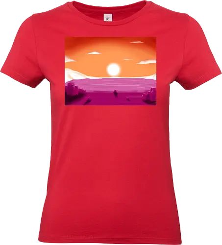 Lesbische Pride Landschaft - lesbisch, lesbian, gay, saphic, pride, landschaft, subtle pride - Standard T-Shirt (Frauen)