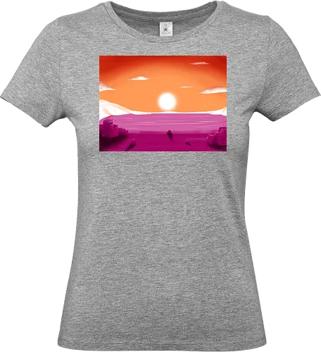 Lesbische Pride Landschaft - lesbisch, lesbian, gay, saphic, pride, landschaft, subtle pride - Standard T-Shirt (Frauen)
