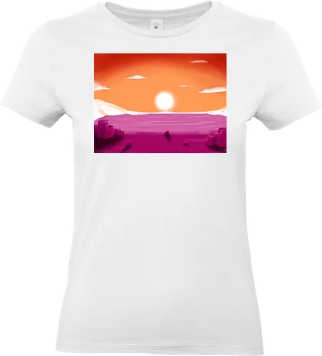 Lesbische Pride Landschaft - lesbisch, lesbian, gay, saphic, pride, landschaft, subtle pride - Standard T-Shirt (Frauen)