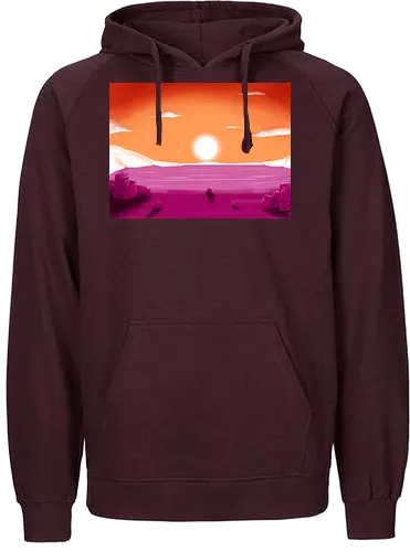 Lesbische Pride Landschaft - lesbisch, lesbian, gay, saphic, pride, landschaft, subtle pride - Fairtrade Hoodie