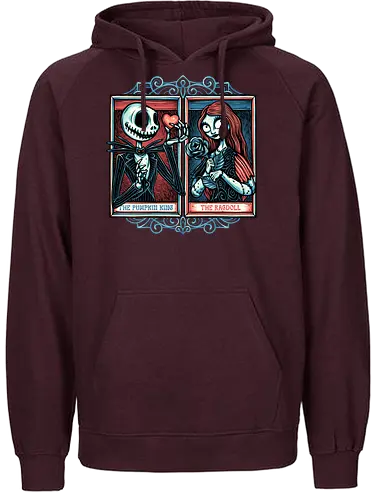 Skeleton Romance - Valentine’s Day, heart, love, horror, romance, film, movie, animation, skeleton - Fairtrade Hoodie
