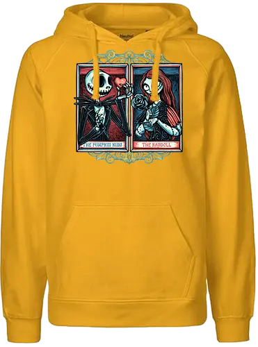 Skeleton Romance - Valentine’s Day, heart, love, horror, romance, film, movie, animation, skeleton - Fairtrade Hoodie