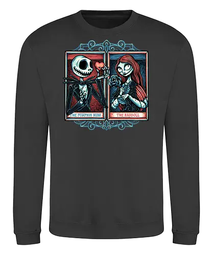 Skeleton Romance - Valentine’s Day, heart, love, horror, romance, film, movie, animation, skeleton - Sweatshirt