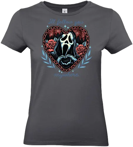 Following Anywhere - Movie, horror, Valentines, heart, love, funny, humor, villain - Standard T-Shirt (Frauen)