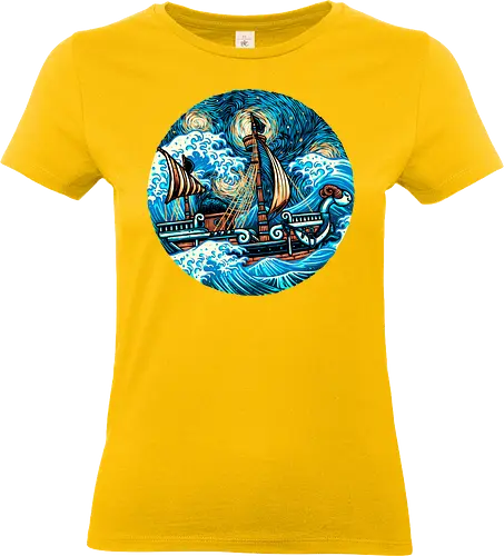 Pirate Waves - Anime, animation, pirates, ship, cartoons, Manga, Japanese, Japan - Standard T-Shirt (Frauen)