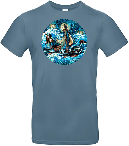 Pirate Waves - Anime, animation, pirates, ship, cartoons, Manga, Japanese, Japan - Standard T-Shirt