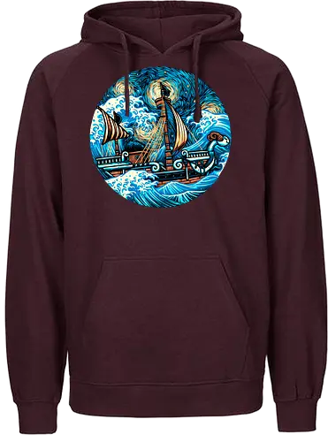 Pirate Waves - Anime, animation, pirates, ship, cartoons, Manga, Japanese, Japan - Fairtrade Hoodie