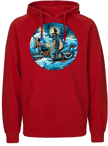Pirate Waves - Anime, animation, pirates, ship, cartoons, Manga, Japanese, Japan - Fairtrade Hoodie