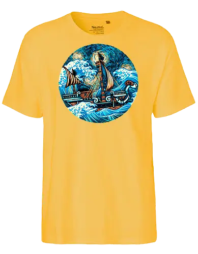 Pirate Waves - Anime, animation, pirates, ship, cartoons, Manga, Japanese, Japan - Fairtrade T-Shirt