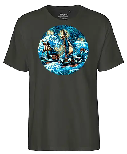 Pirate Waves - Anime, animation, pirates, ship, cartoons, Manga, Japanese, Japan - Fairtrade T-Shirt