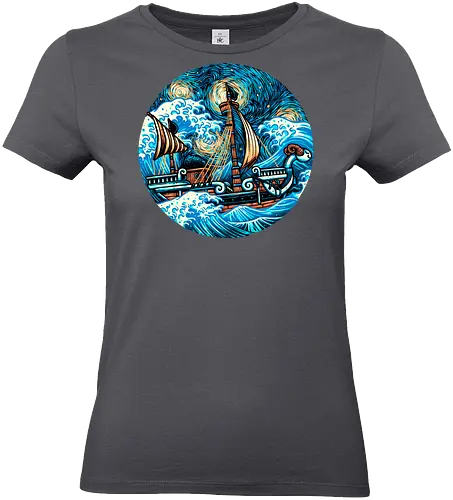 Pirate Waves - Anime, animation, pirates, ship, cartoons, Manga, Japanese, Japan - Standard T-Shirt (Frauen)