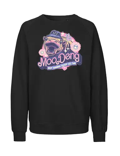Just wanna sleep all day - funny, cute, hippo, animal, Hippopotamus, sea animal, sleep - Fairtrade Sweatshirt