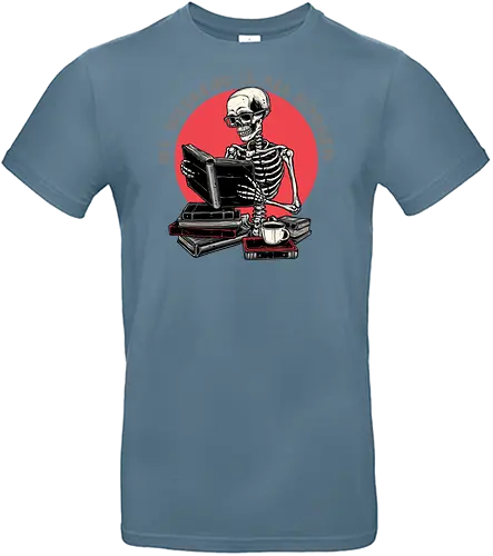 Weekend Reader - Books, reading, funny, humor, skeleton, skulls, weekend - Standard T-Shirt
