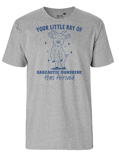 Sarcastic Sunshine  - your little ray of, sarcastic sunshine, has arrived, sheep, funny, humor, sarcastic, sarcasm, minimalist - Fairtrade T-Shirt