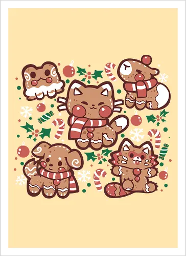 Festive Gingerbread Animals