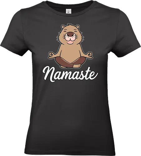 Namaste - meditation, yoga, cartoon, animal, peace, calm, capybara, namaste, mindfulness, relaxation - Standard T-Shirt (Frauen)