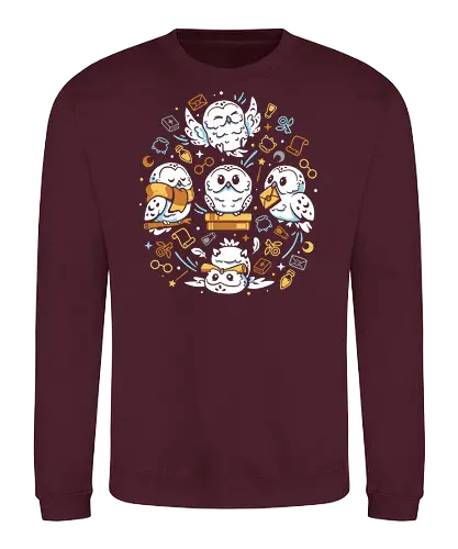 Owls And Witchcraft - owl, cute, witchcraft, wizard, school, books, magic, magical, wand, winter, fantasy, potions - Sweatshirt