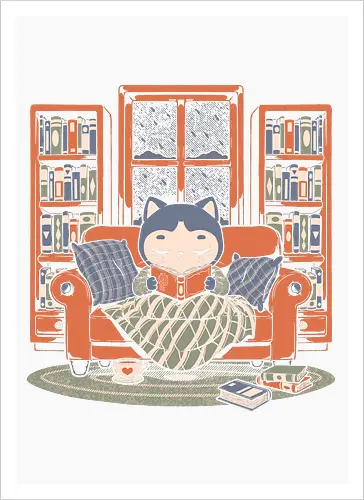 Cozy Book Winter Cat
