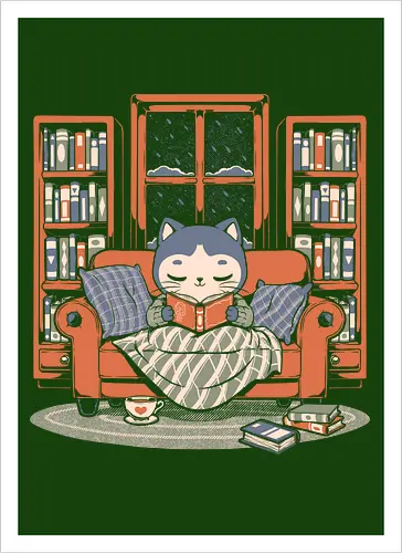 Cozy Book Winter Cat